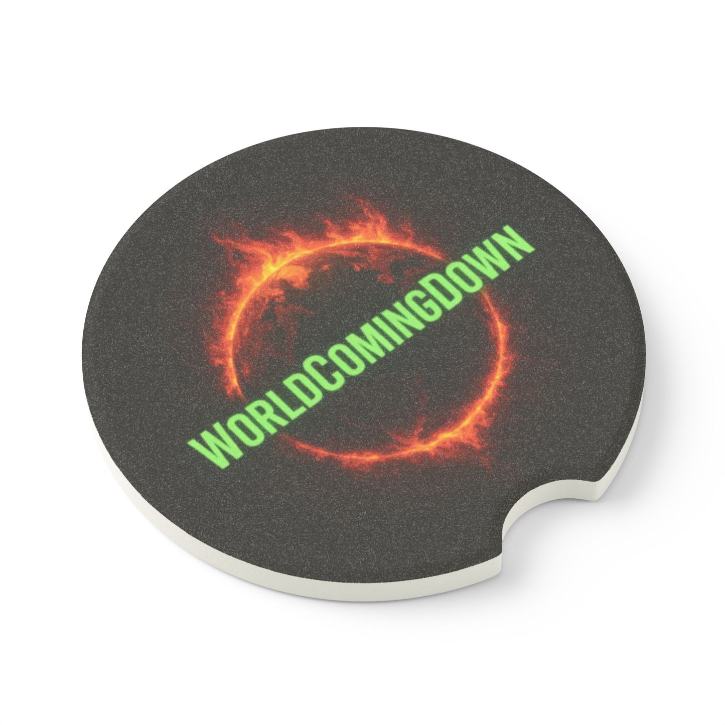 Soapstone Car Coaster — World Coming Down Design