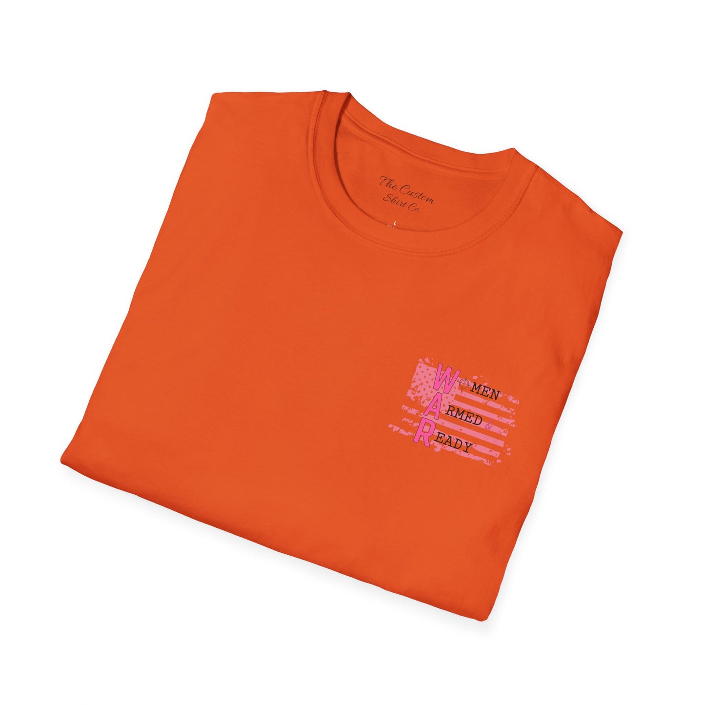 Women Armed & Ready Pink USA Flag T-Shirt