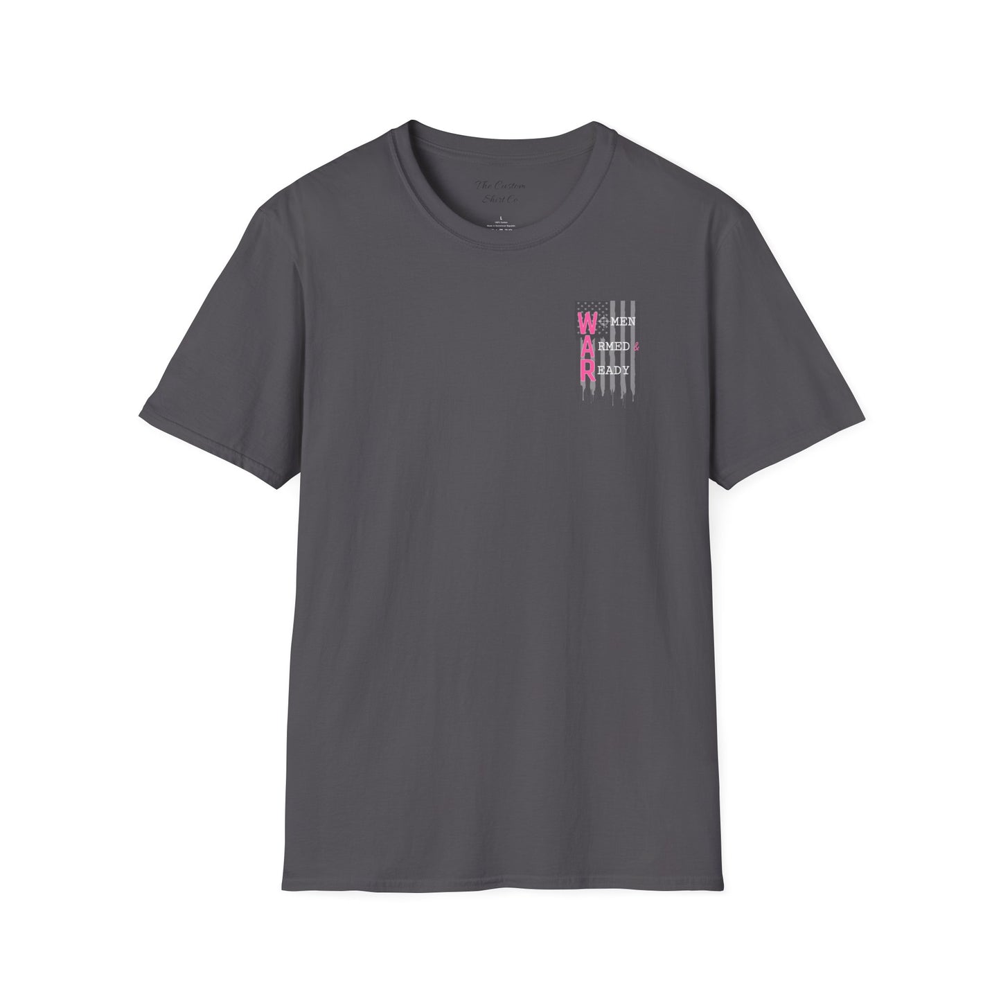 Women Armed & Ready Black USA Flag T-Shirt