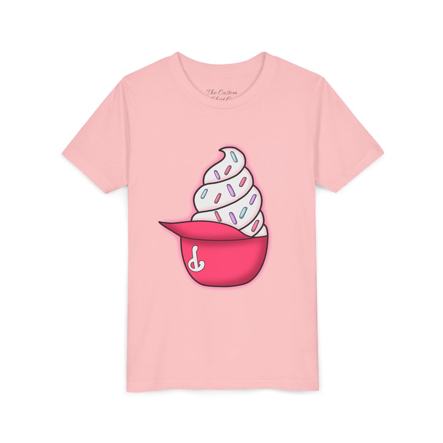 Ice Cream Hat Youth Tee — Cute Sprinkles Dessert Graphic T-Shirt