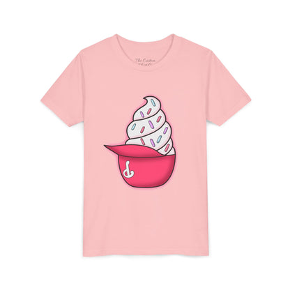Ice Cream Hat Youth Tee — Cute Sprinkles Dessert Graphic T-Shirt