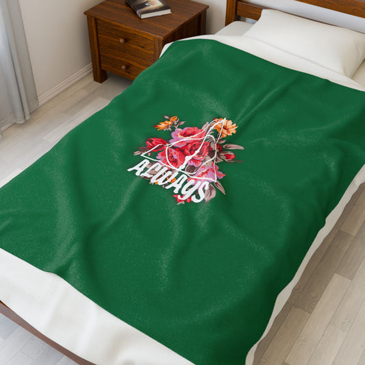 Slytherin 'Always' Floral Design Velveteen Plush Blanket