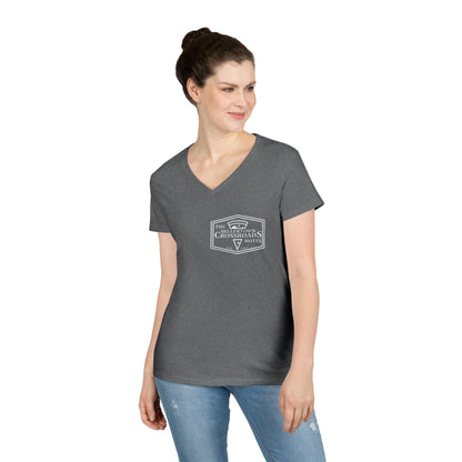 Ladies' V-Neck T-Shirt - Hellertown Crossroads Hotel Design