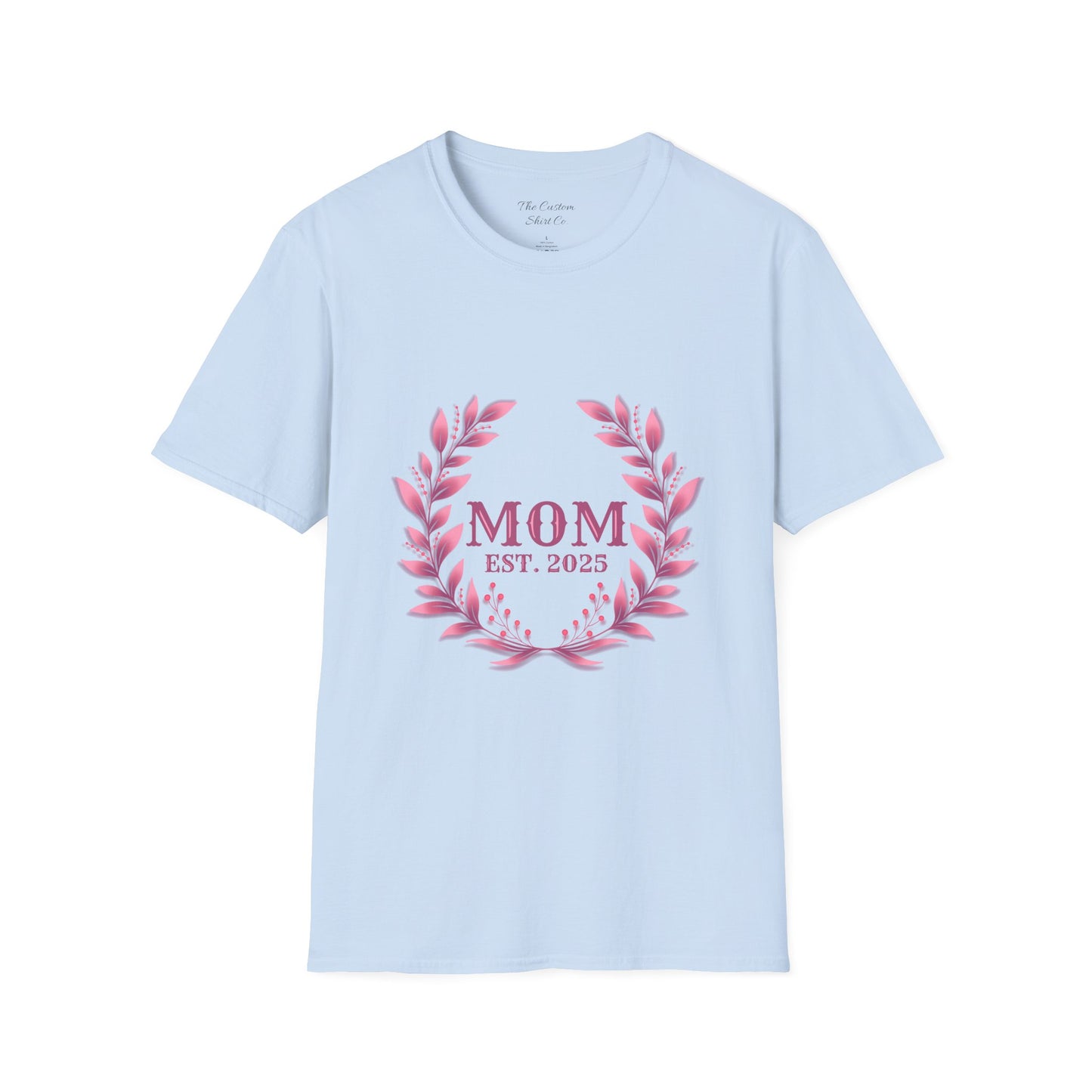 Mom Est. 2025 Floral Wreath T-Shirt