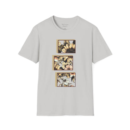 custom vintage flower shirt grey gray light white 