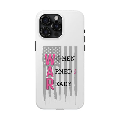 Women Armed & Ready Phone Case - Vertical Flag