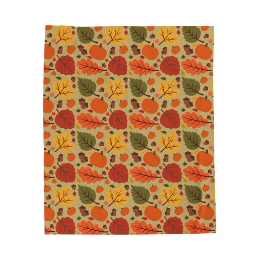 Autumn Harvest Velveteen Plush Blanket
