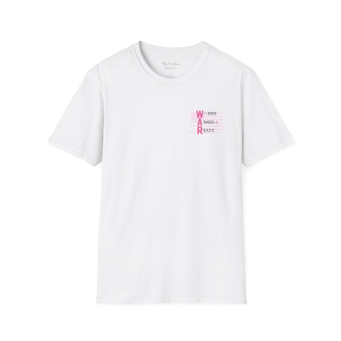 Women Armed & Ready Pink USA Flag T-Shirt